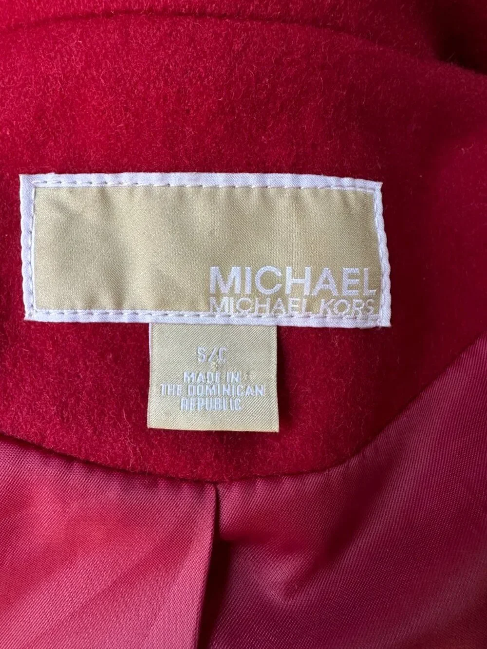 Michael Kors Red Wool Blend Double Breasted Peacoat Women’s S